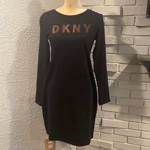 DKNY Sequin Logo T-Shirt Dress